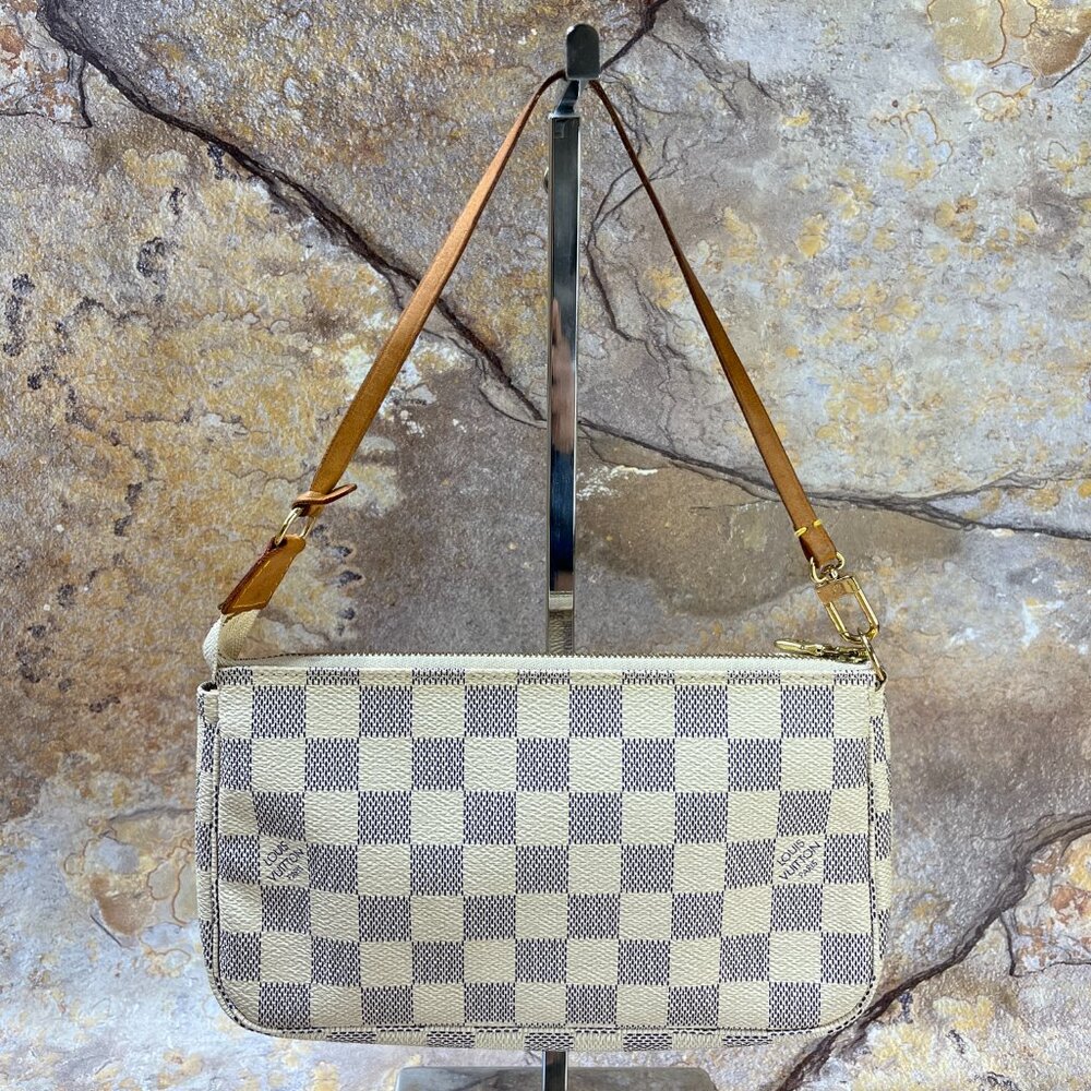 Louis Vuitton Damier Azur Pochette Accessoires Pouch / Shoulder Clutch Bag - Picture 2 of 13